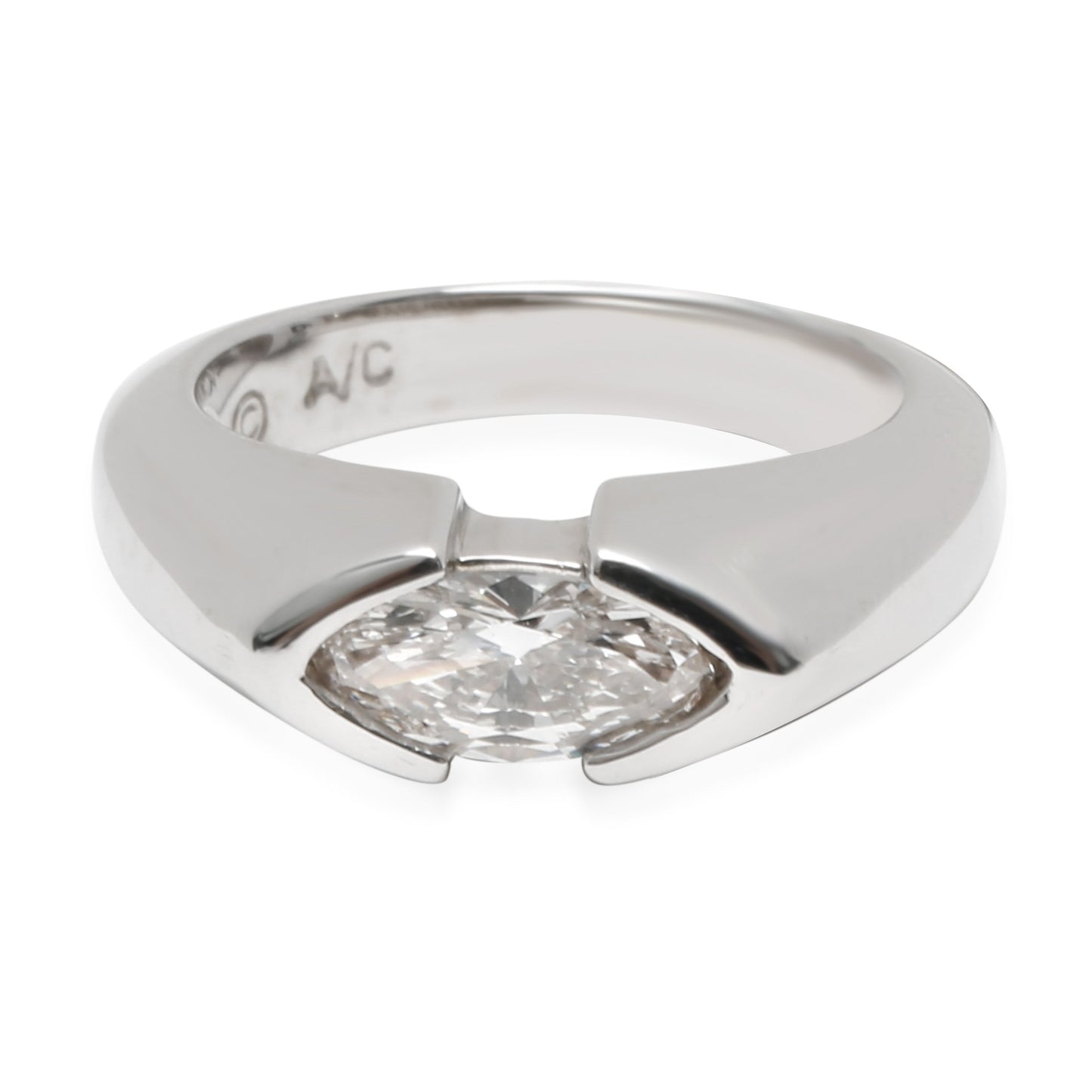 Marquise East West Diamond Ring in 14KT White Gold 0.67 ct J VS1