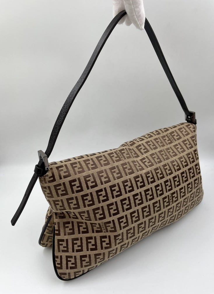 Vintage Fendi Mini Mamma Baguette in Brown Zucchino Canvas