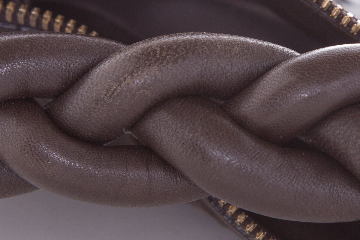 Bottega Veneta Brown Braided Triple Chain Hobo