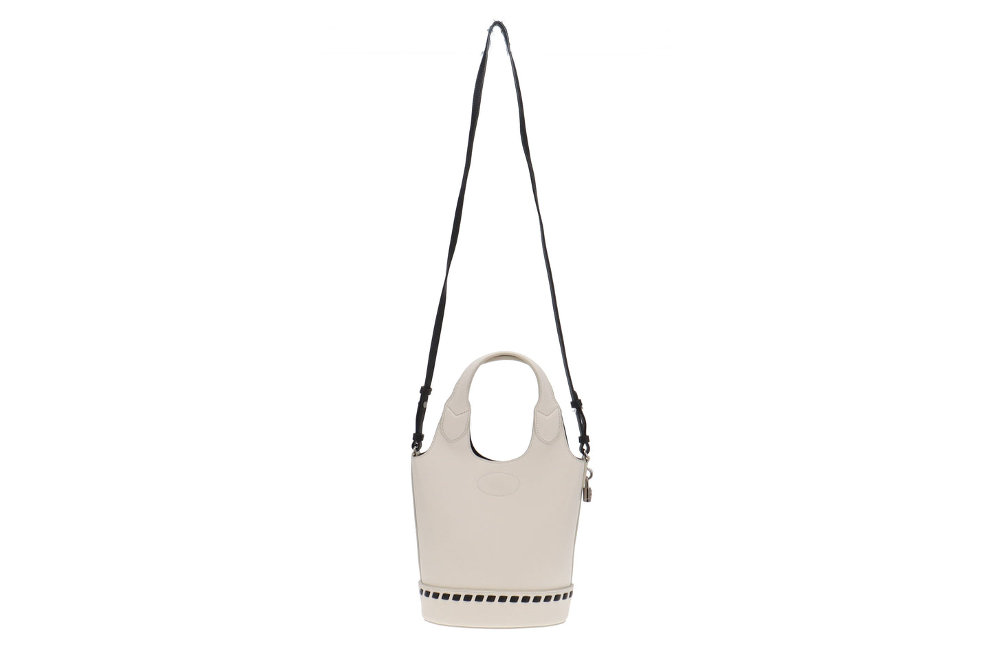 Mulberry White with Contrast Black Detailing Lily Bucket Bag