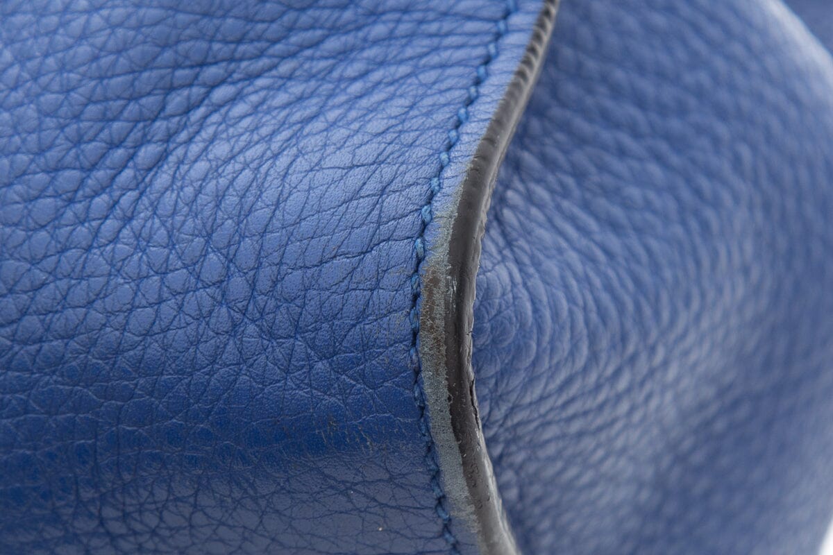 Prada Vitello Donna Cobalt Blue Grained Leather Tote