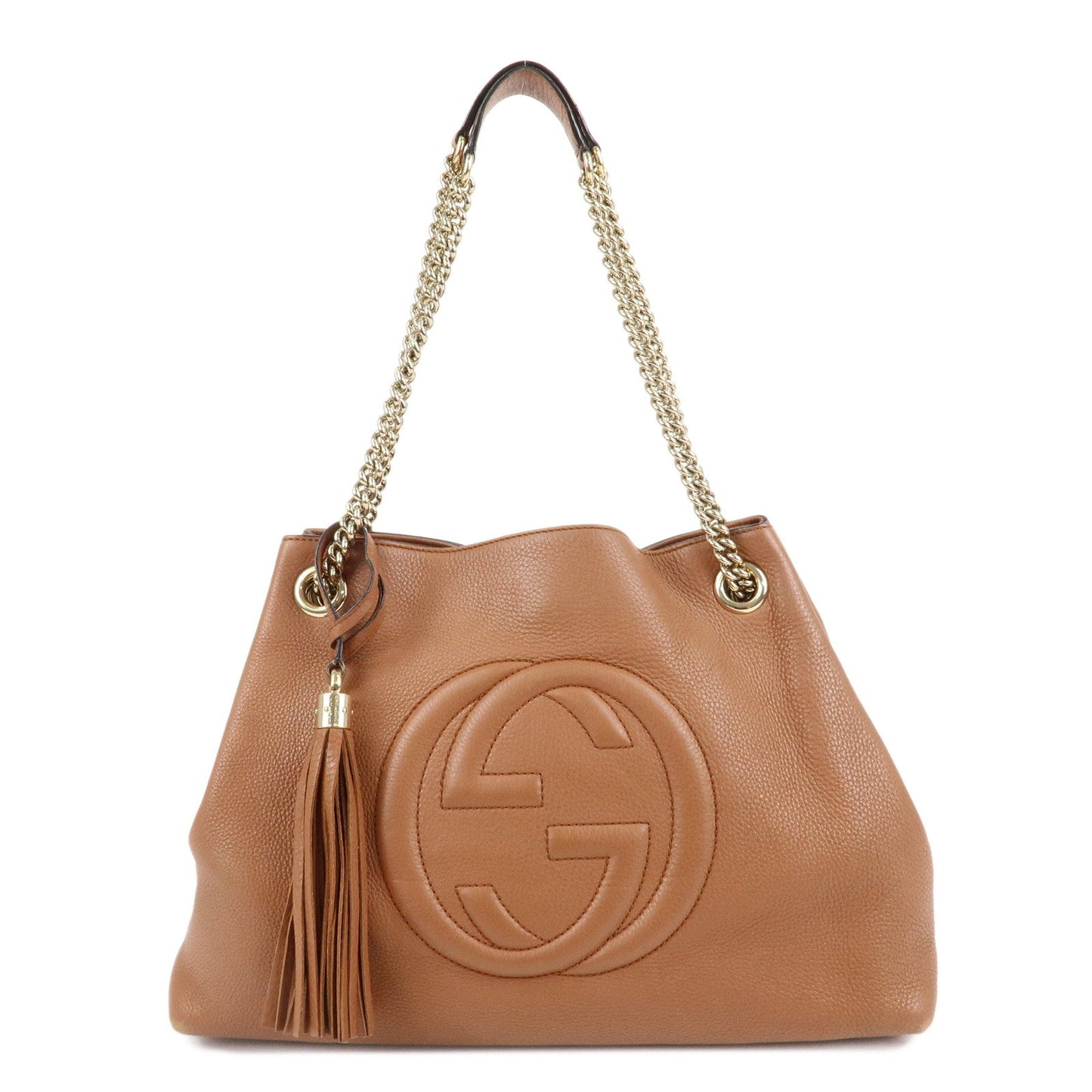 GUCCI SOHO Leather Chain Shoulder Bag Brown 308982