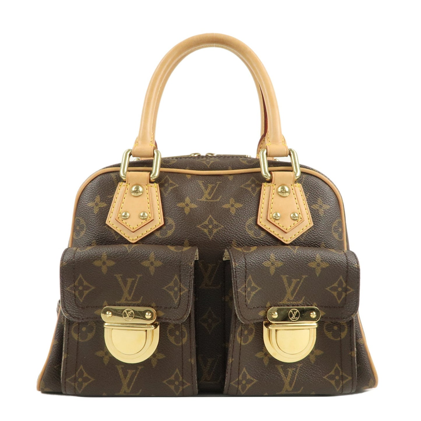 Louis Vuitton Monogram Manhattan PM Hand Bag Gold Hardware M40026