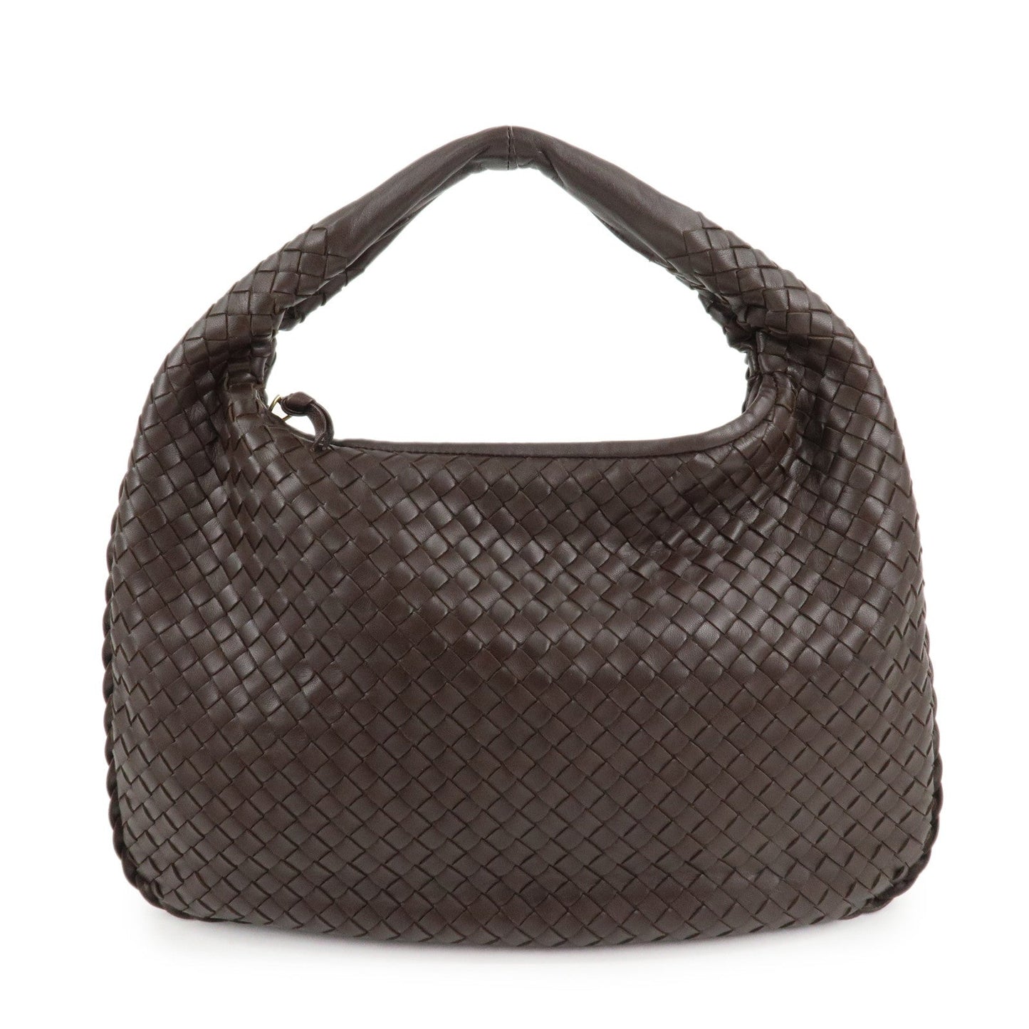 BOTTEGA VENETA Hobo Intrecciato Leather Shoulder Bag Brown 115653