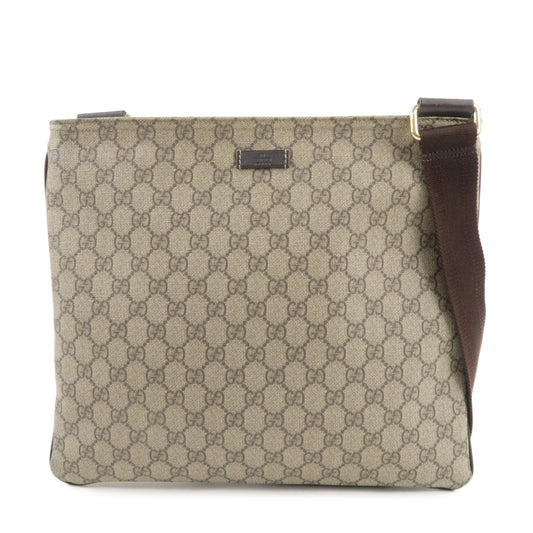 GUCCI GG Supreme Leather Shoulder Bag Beige Brown 201446