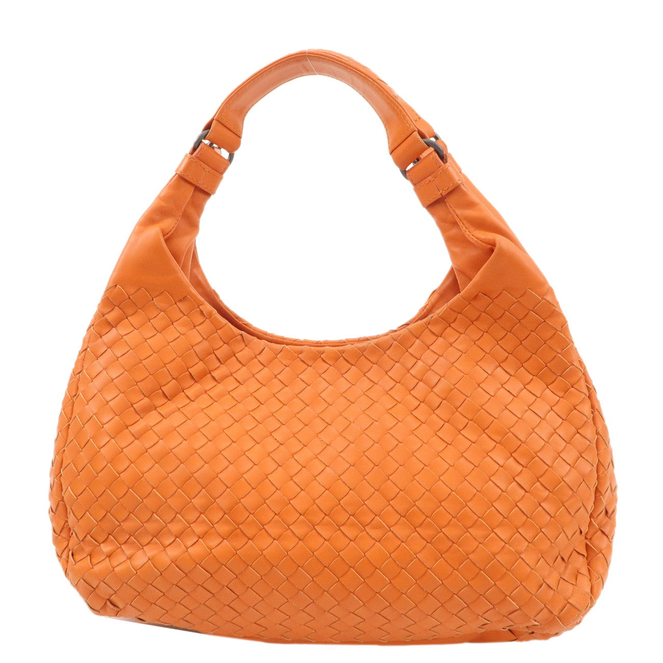 BOTTEGA VENETA Intrecciato Leather Shoulder Bag Orange 125787