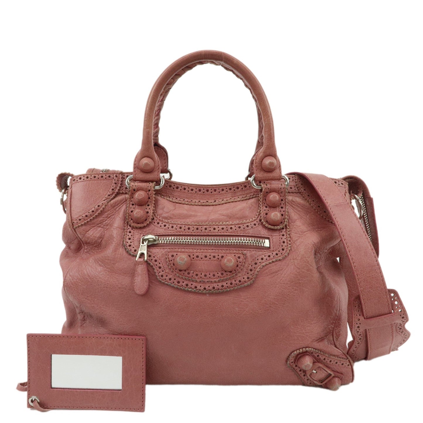 BALENCIAGA Leather Giant Velo 2Way Bag Hand Bag Pink 258045