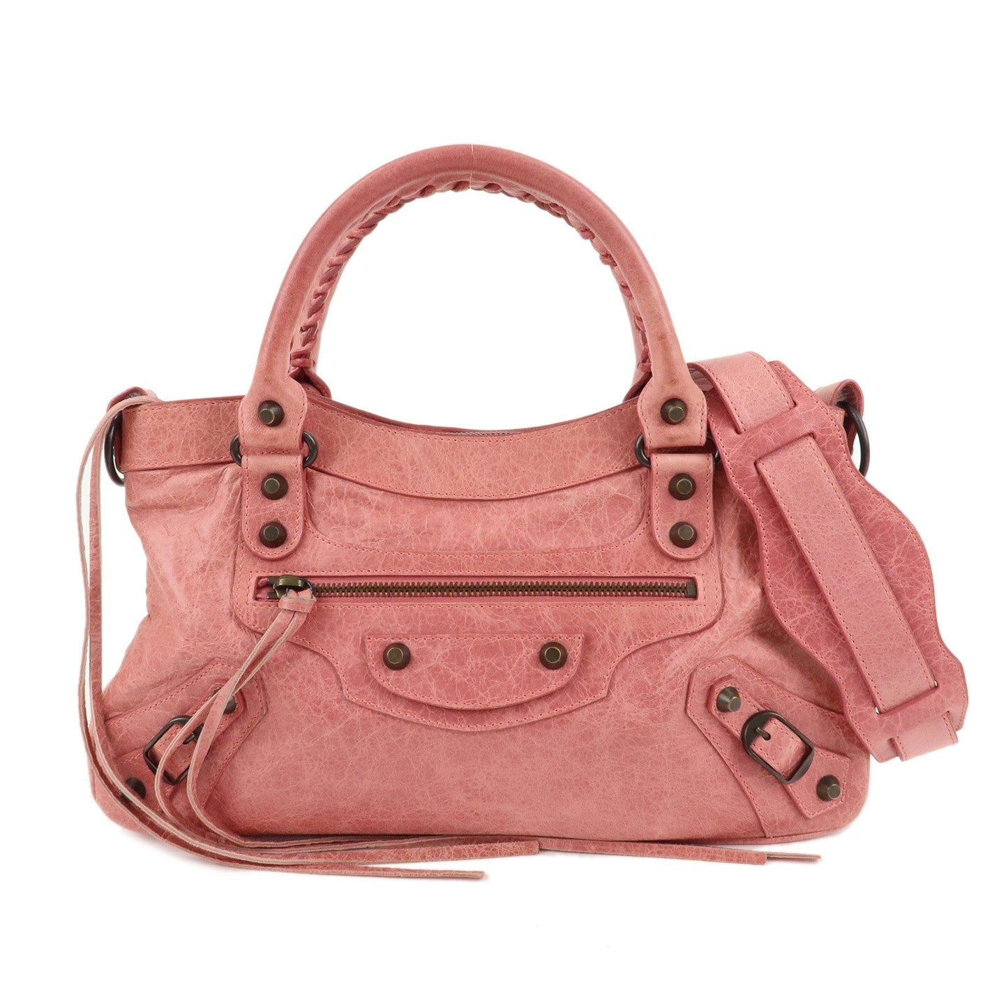 BALENCIAGA The First Leather 2Way Bag Hand Bag Pink 103208