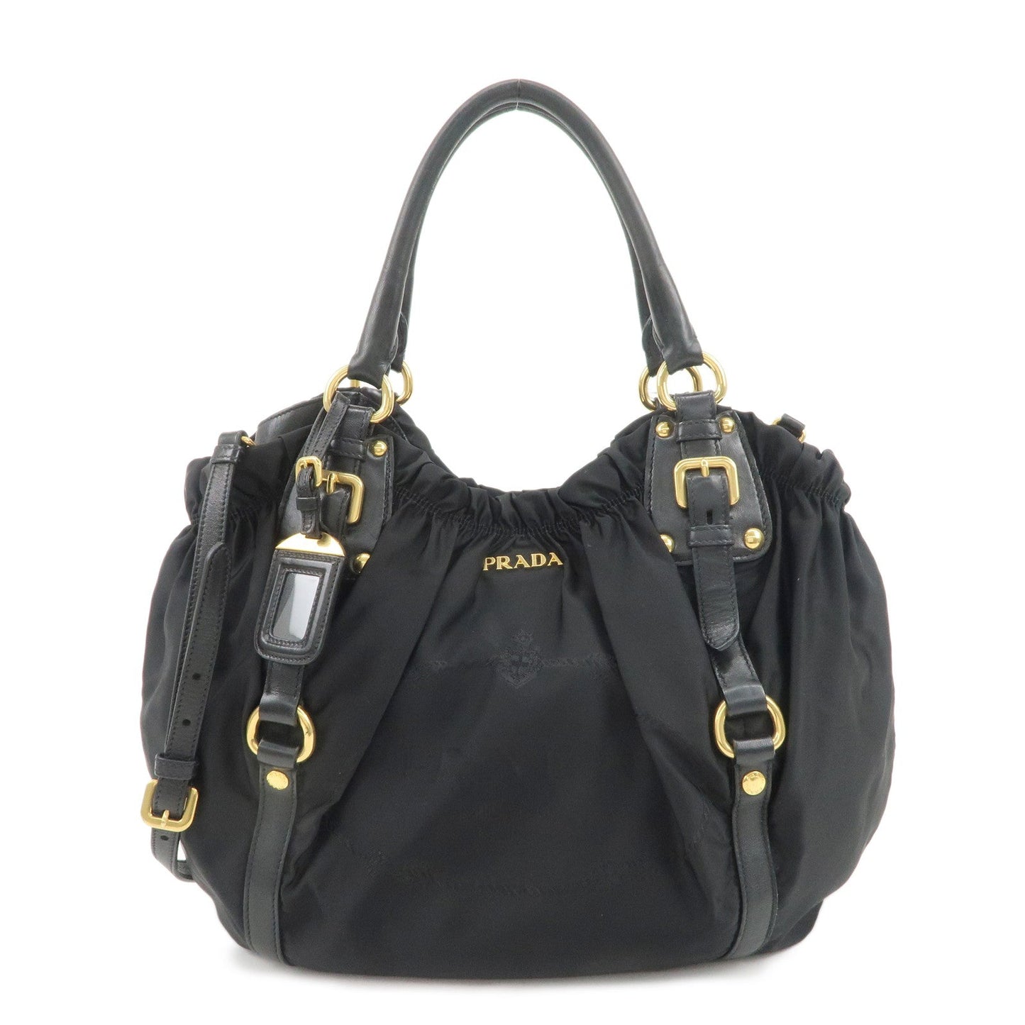 PRADA Nylon Leather 2Way Shoulder Bag Hand Bag Black