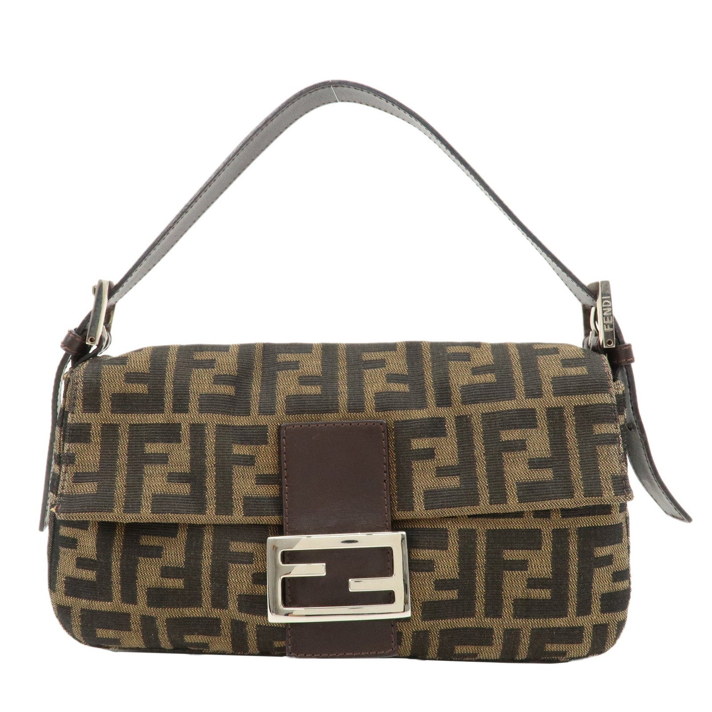 FENDI Mamma Bucket Zucca Canvas Leather Shoulder Bag 26424