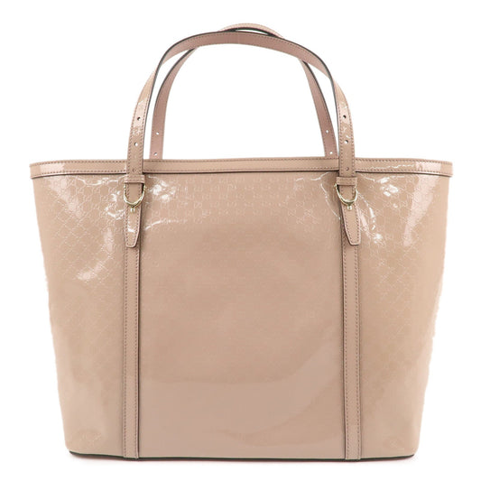 GUCCI Micro Guccissima Patent Leather Tote Bag Pink Beige 309613