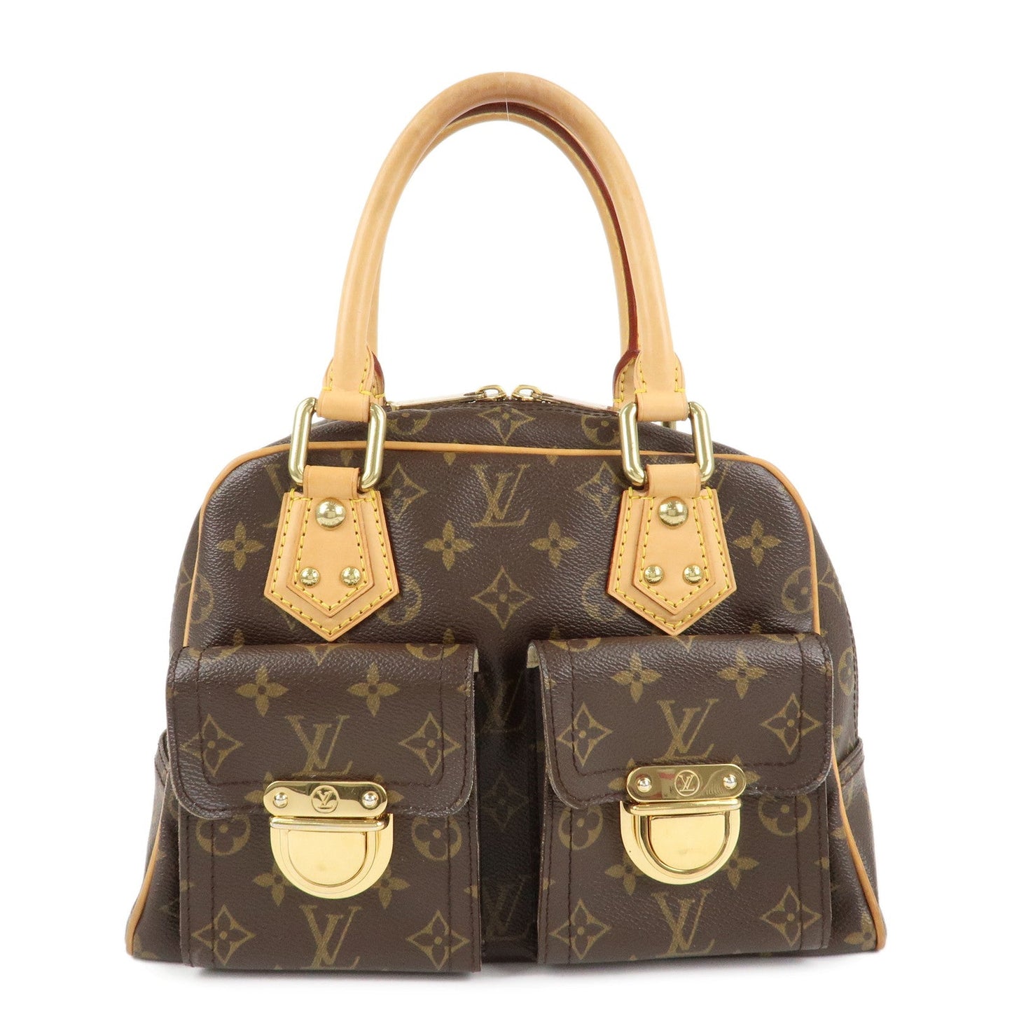 Louis Vuitton Monogram Manhattan PM Hand Bag Brown M40026