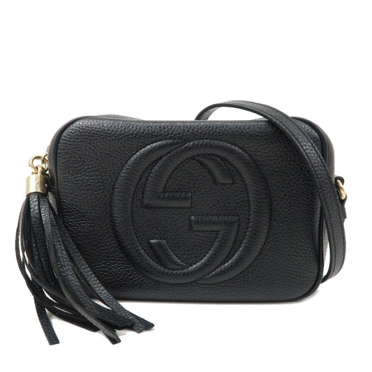 GUCCI SOHO Leather Shoulder Bag Crossbody Bag Black 308364