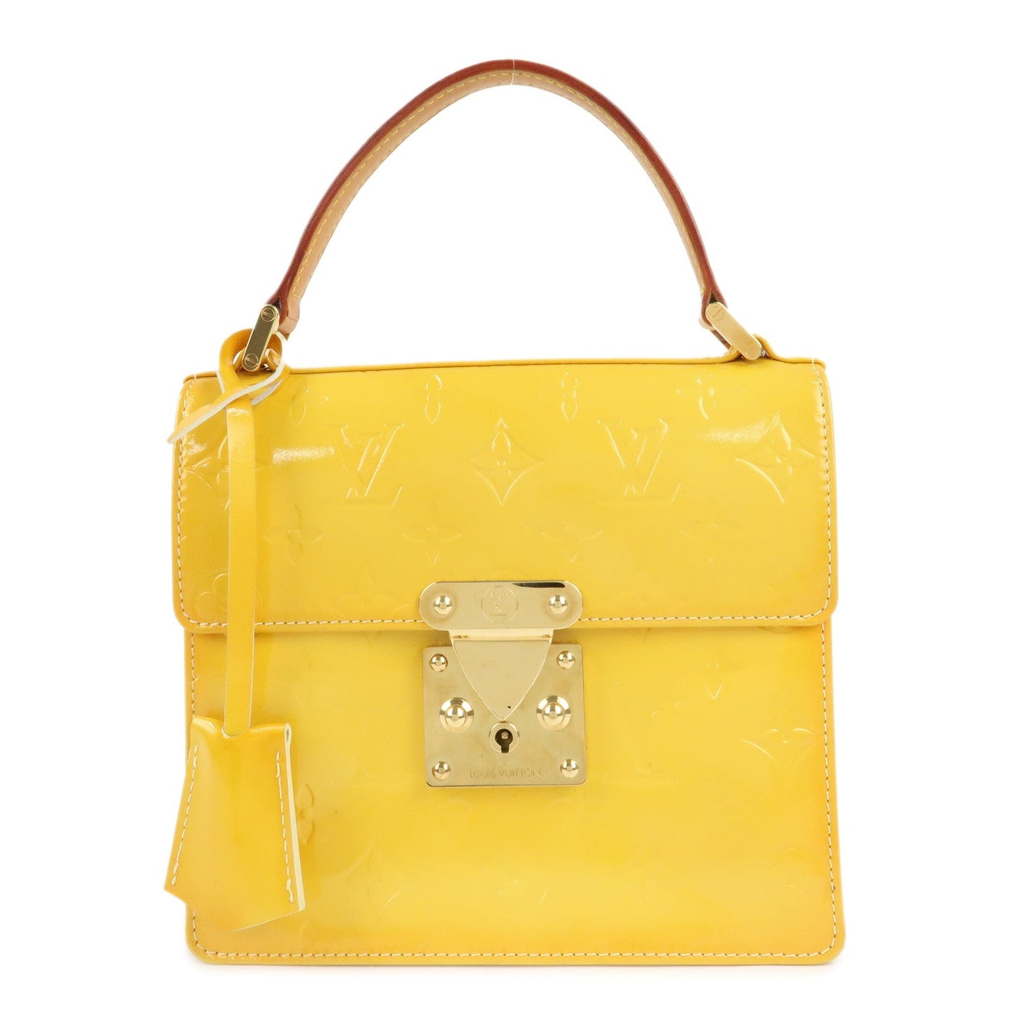 Louis Vuitton Vernis Spring Street Hand Bag LimeYellow M91068