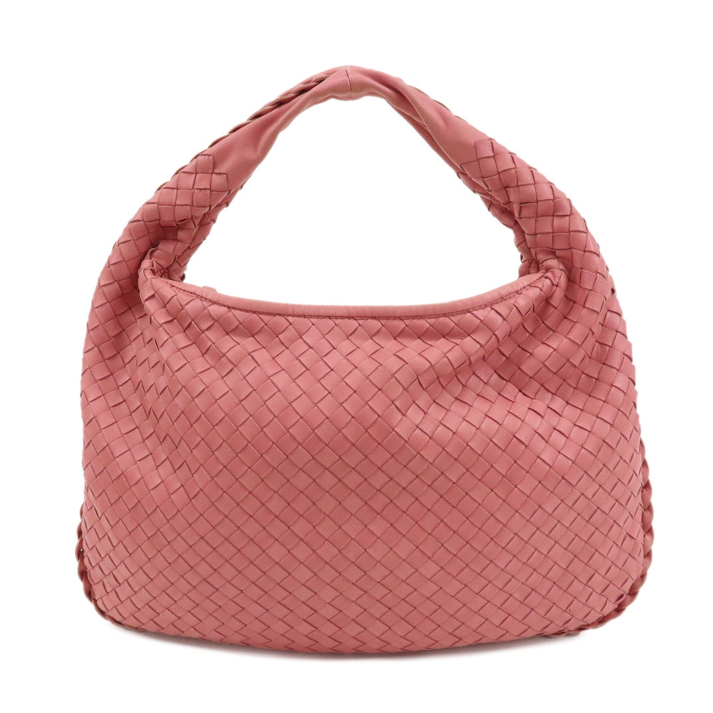 BOTTEGA VENETA Intrecciato Hobo Leather Shoulder Bag Pink 115653