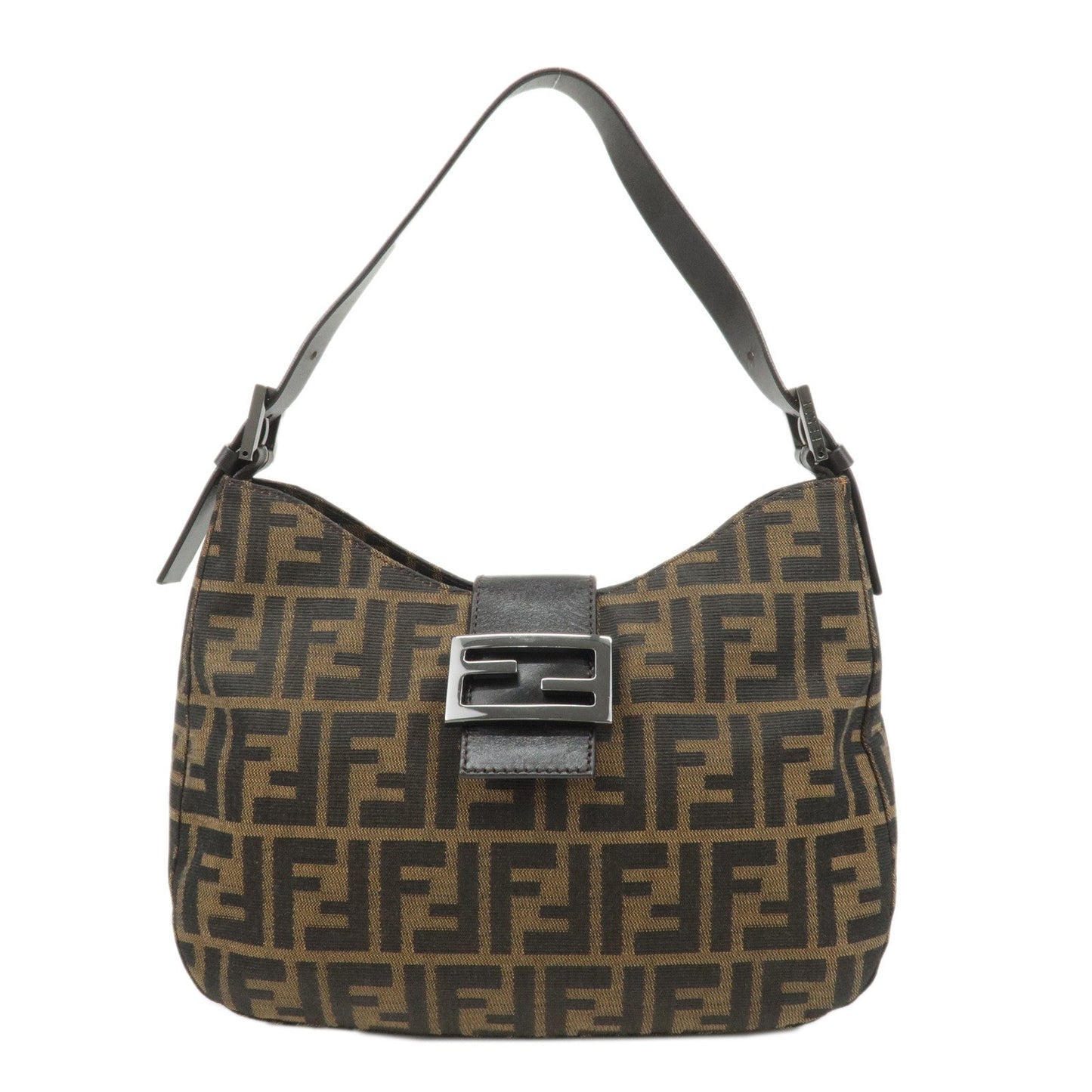 FENDI Zucca Canvas Leather One Shoulder Bag 8BR182