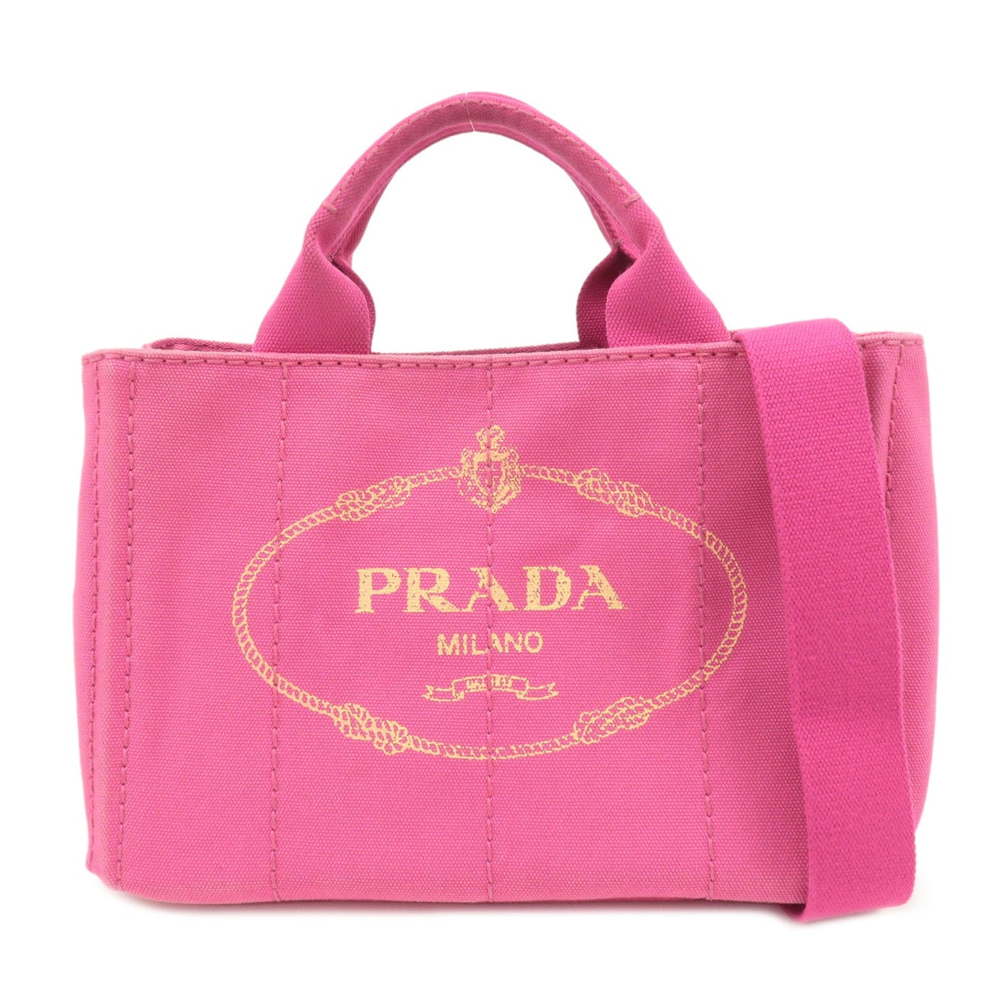 PRADA Canapa Mini Canvas 2Way Hand Shoulder Bag Pink B2439G