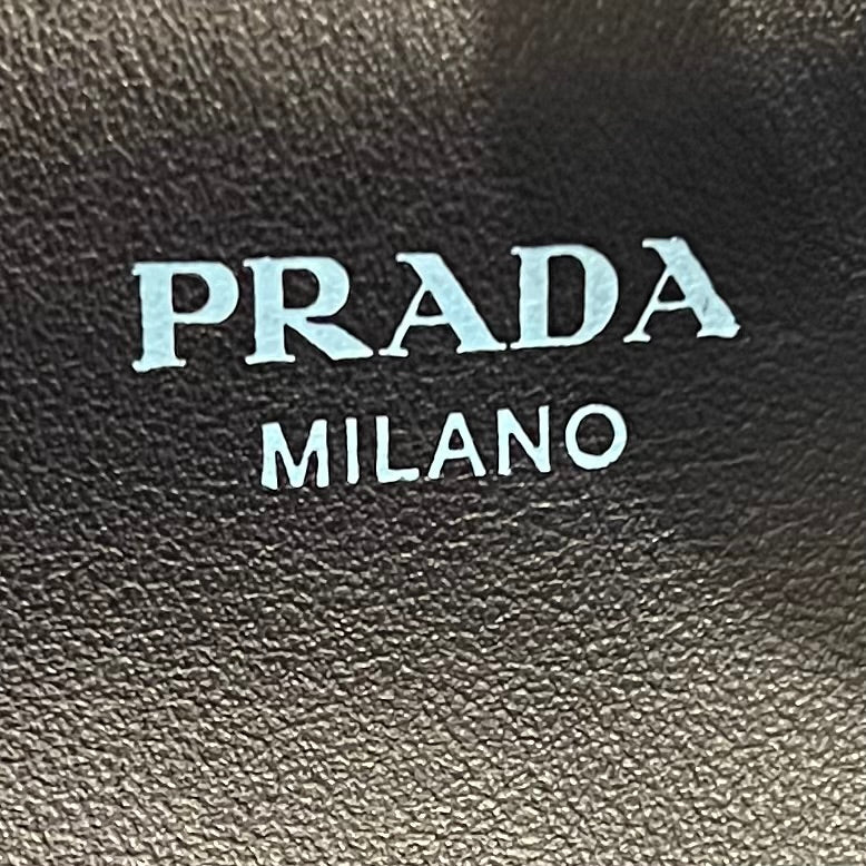 PRADA Astrale Black Glace Calfskin Etiquette Shopping Bag TS