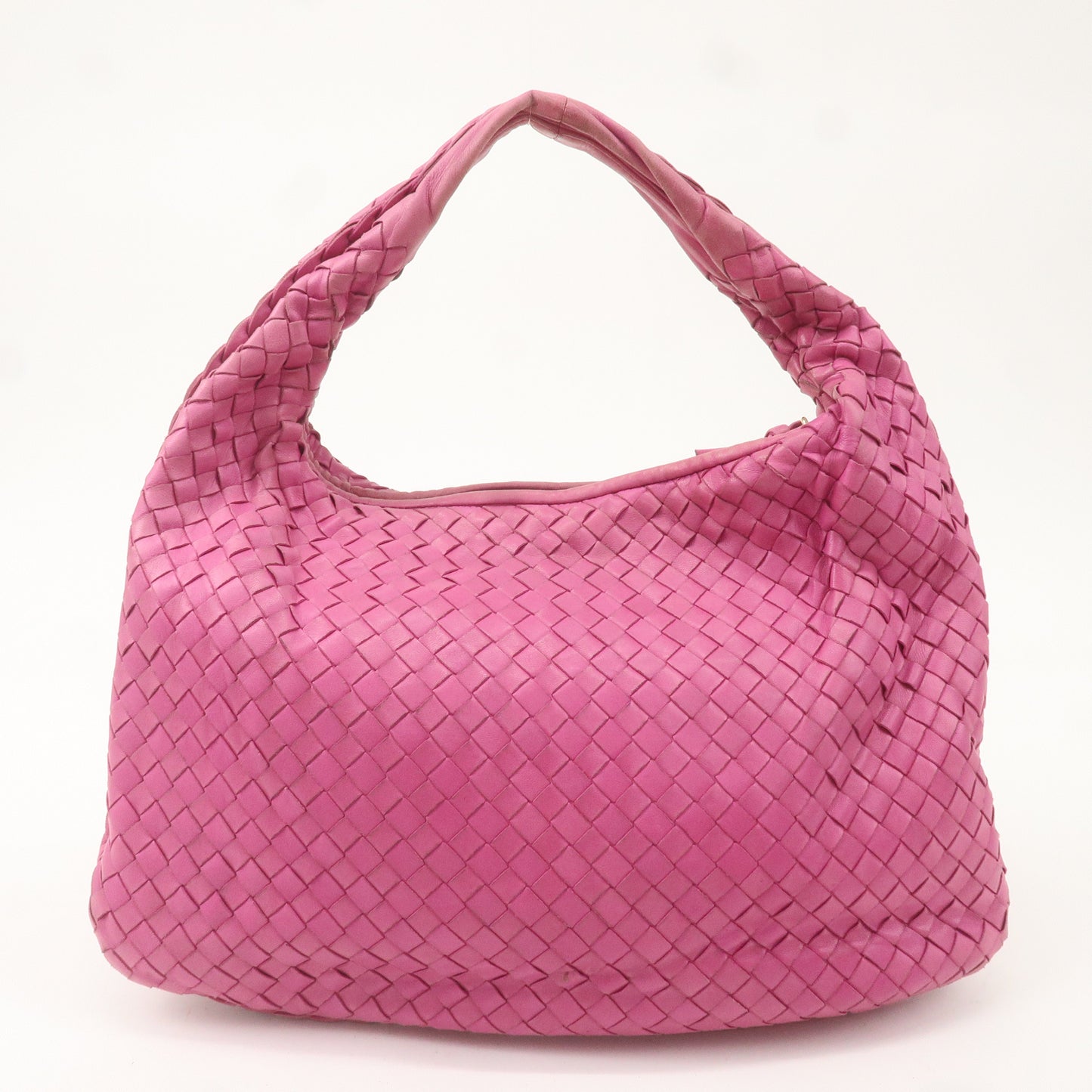 BOTTEGA VENETA Intrecciato Leather Hobo Shoulder Bag Pink 115653