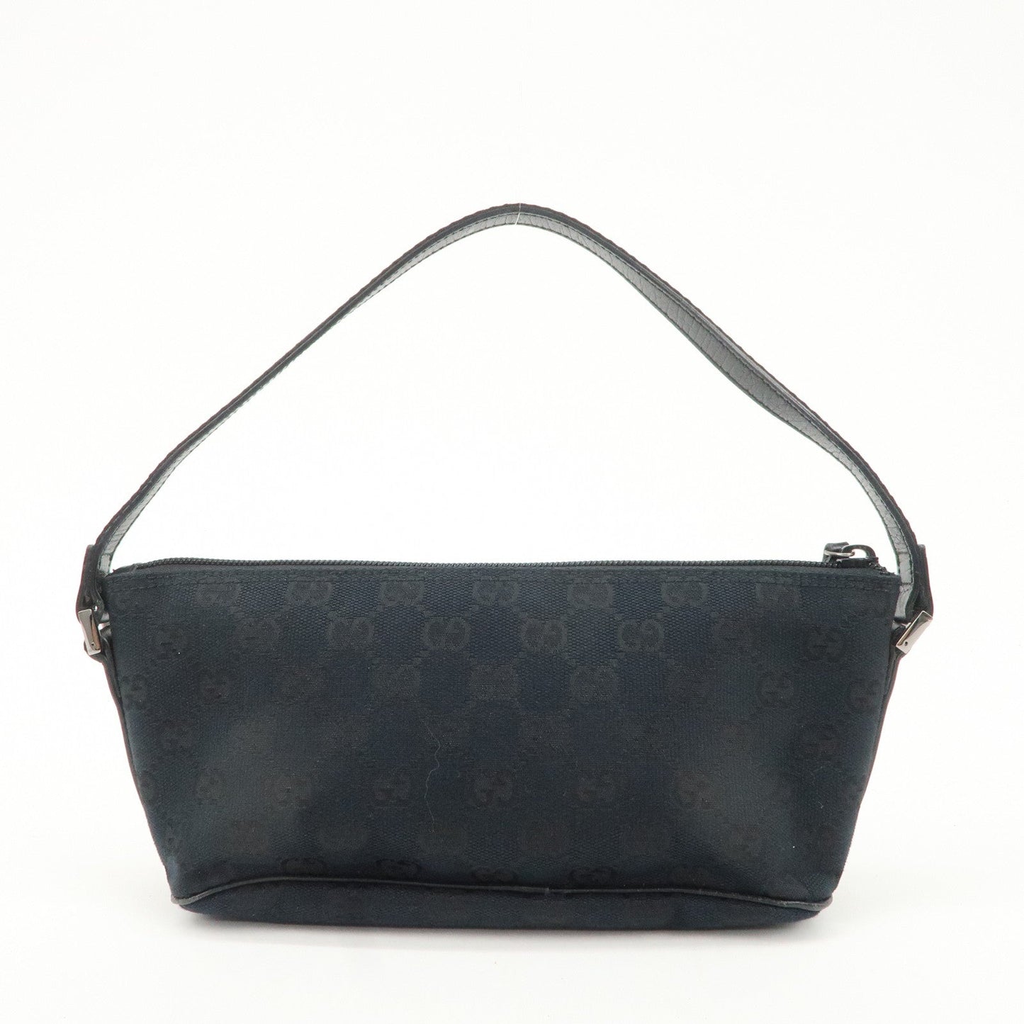 GUCCI GG Canvas Leather Hand Bag Shoulder Bag Pouch Black 141809