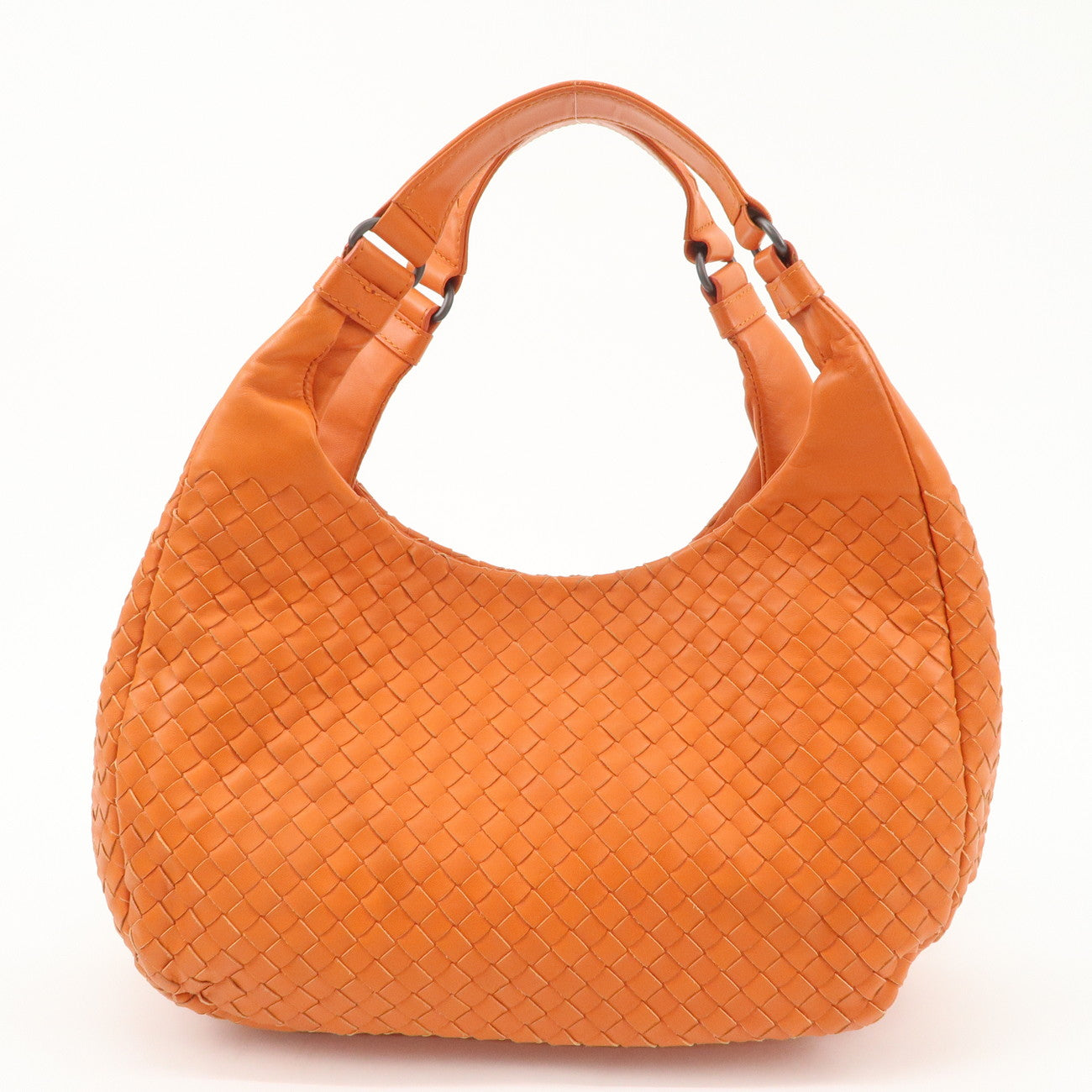 BOTTEGA VENETA Intrecciato Leather Shoulder Bag Orange 125787