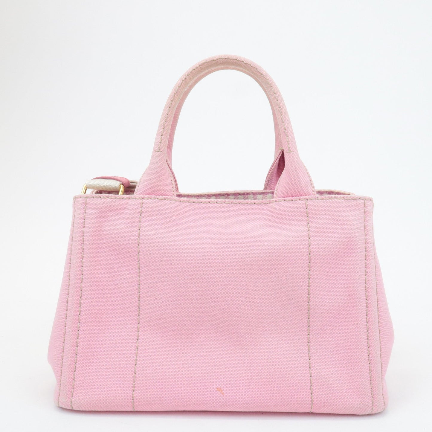 PRADA Logo Canapa Mini Canvas 2Way Bag Hand Bag Pink 1BG439