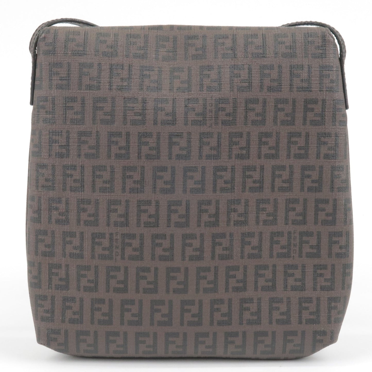 FENDI Zucchino Print PVC Shoulder Bag Brown Black 8BT075