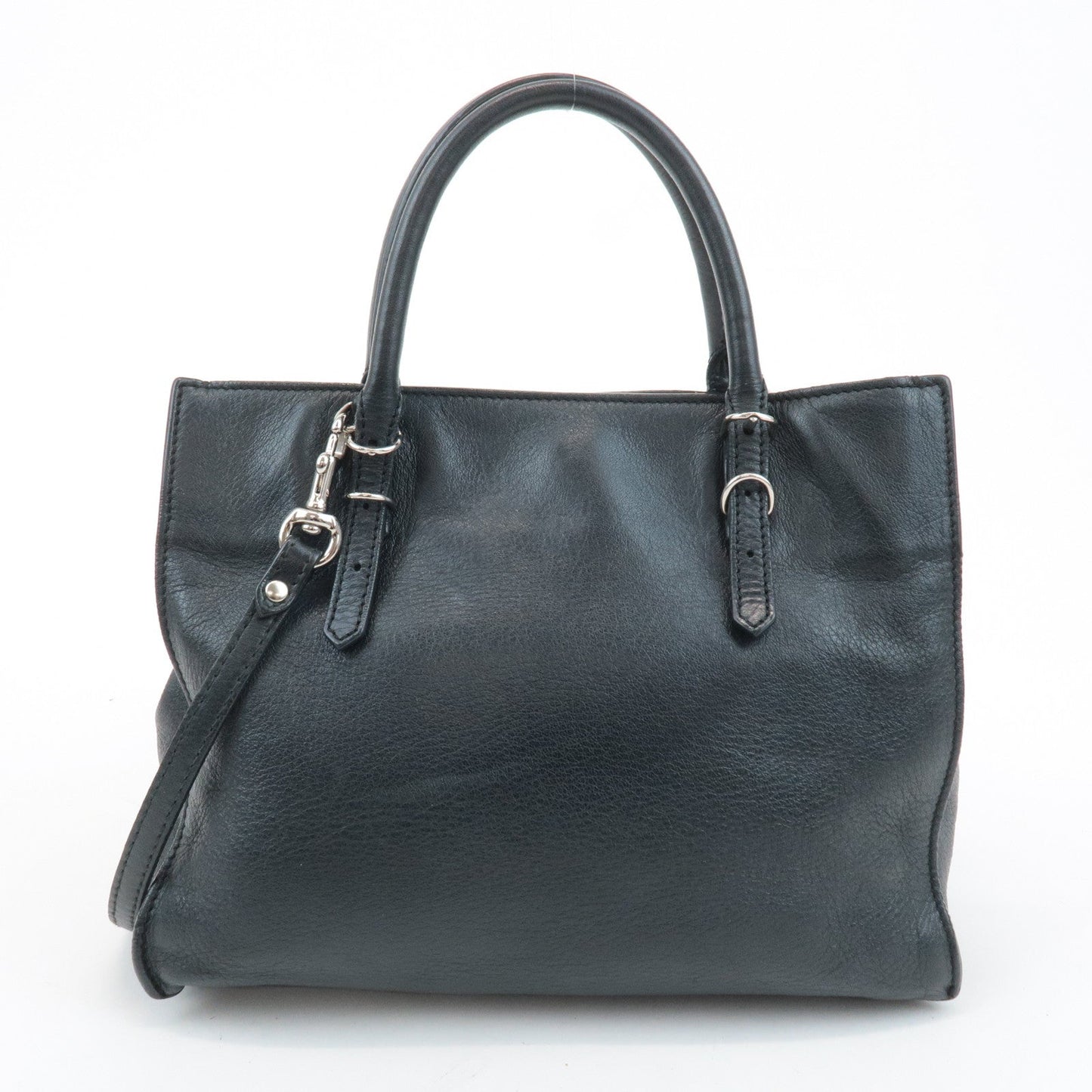 BALENCIAGA Leather Paper Bag Mini Hand Bag 30557 Black