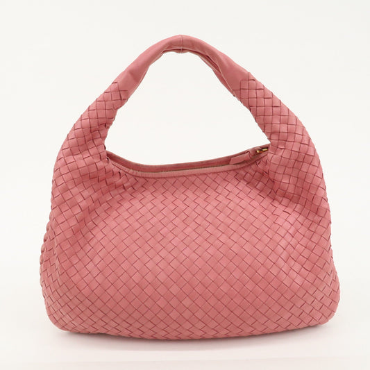 BOTTEGA VENETA Intrecciato Hobo Leather Shoulder Bag Pink 115653