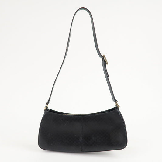 GUCCI Micro Guccissima Leather Shoulder Bag Black 001.4152