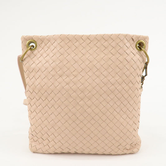 BOTTEGA VENETA Intrecciato Leather Shoulder Bag Pink Beige 179330