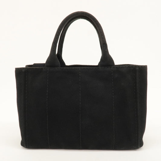 PRADA Canapa Mini Canvas 2Way Bag Tote Bag Black 1BG439