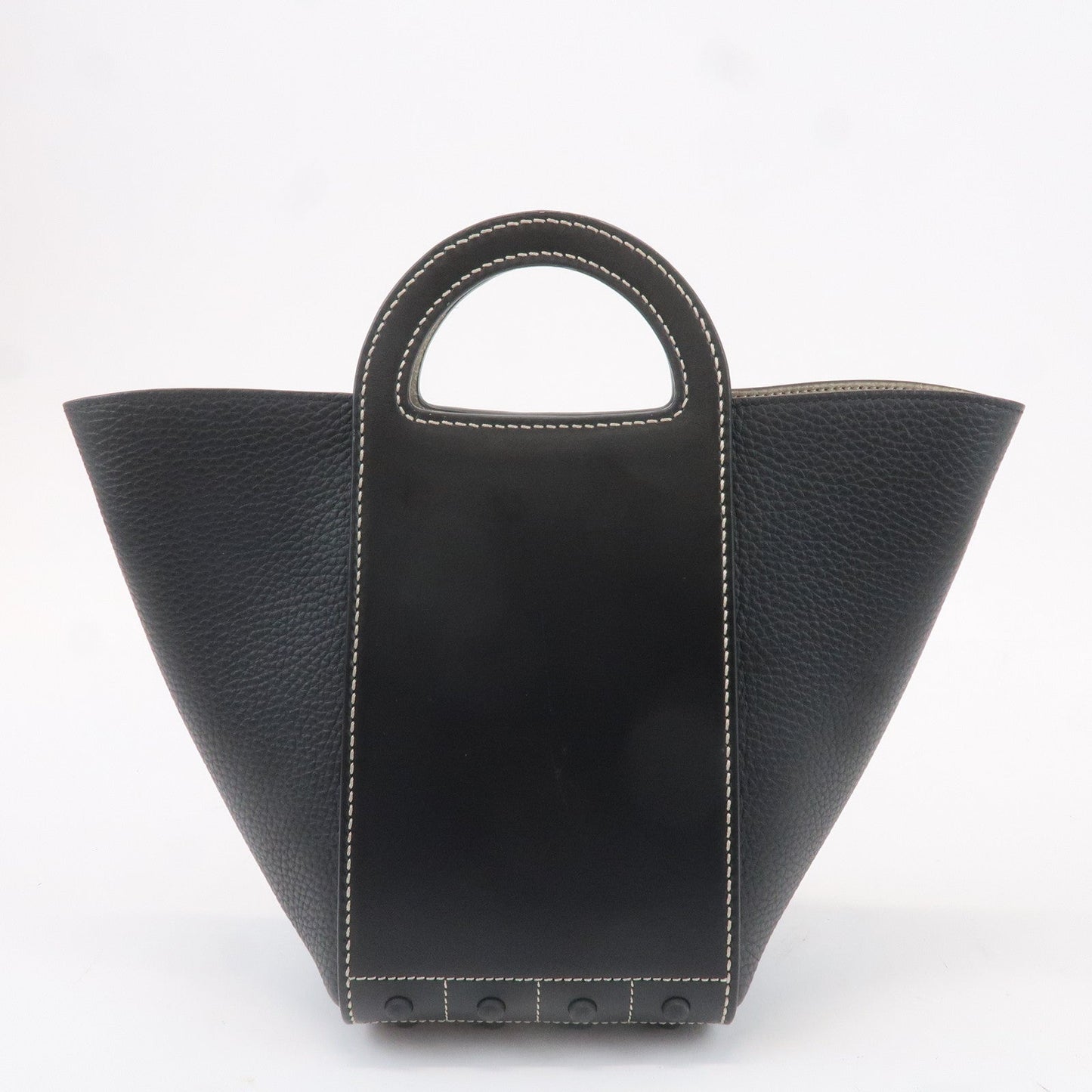 TOD'S Leather Gommino Mini 2WAY Bag Tote Bag Black