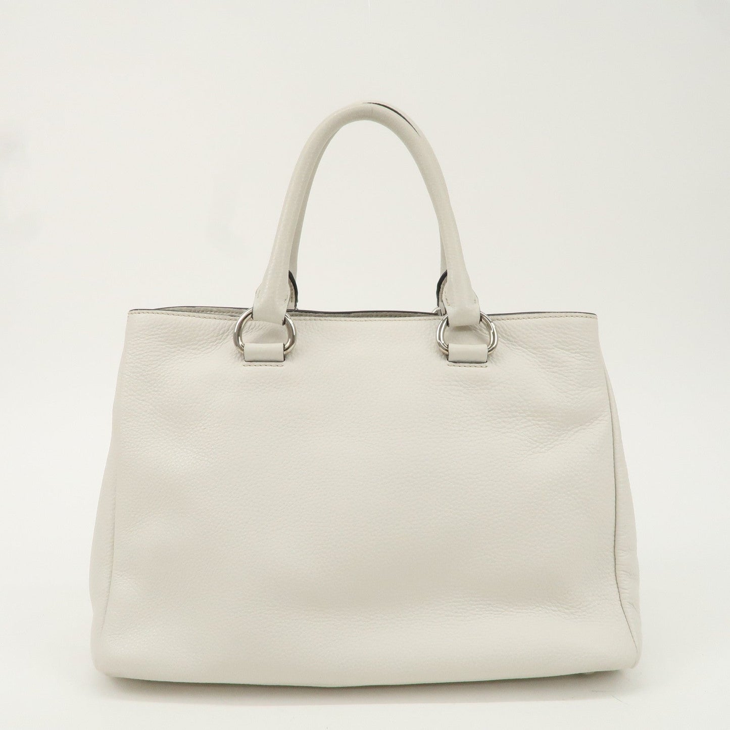 PRADA Leather Hand Bag White BN2579