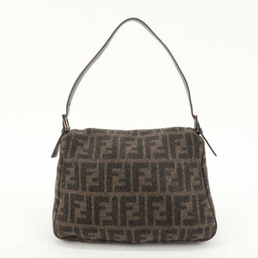 FENDI Mamma Baguette Zucca Wool Leather Shoulder Bag 26325