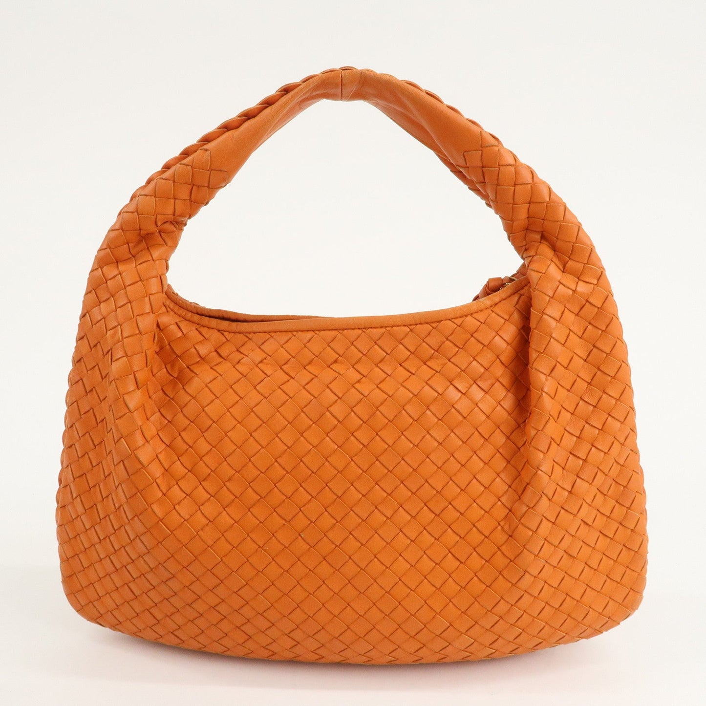 BOTTEGA VENETA Hobo Intrecciato Leather Shoulder Bag Orange 115653