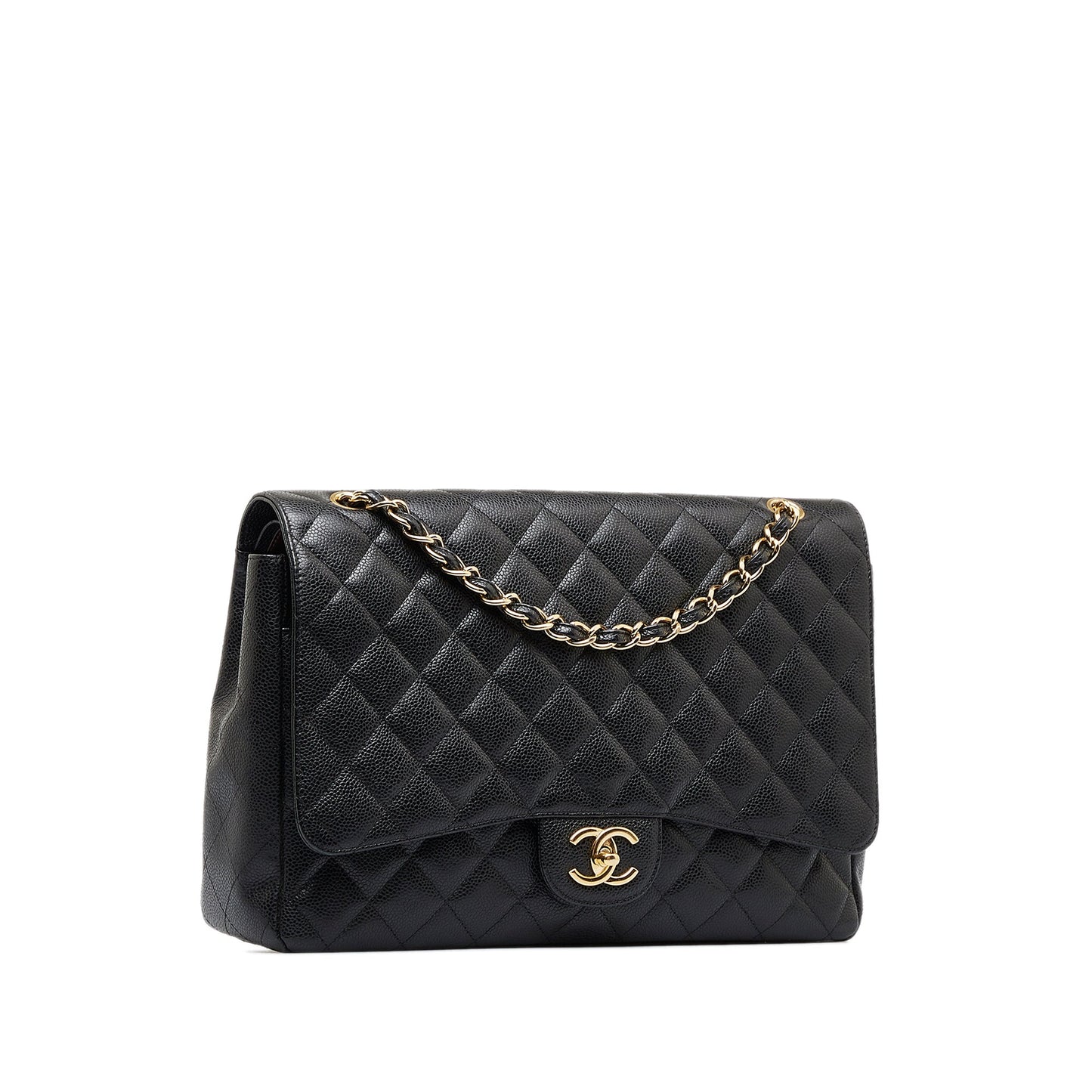 Chanel Classic Double Flap Maxi Black Caviar Gold