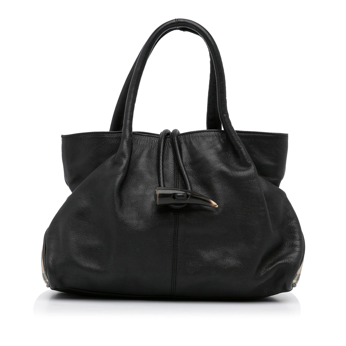 Black Burberry Calf Leather Tote