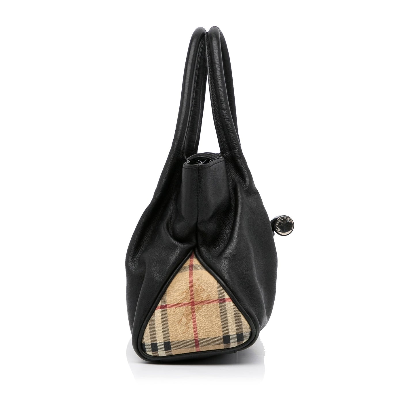 Black Burberry Calf Leather Tote