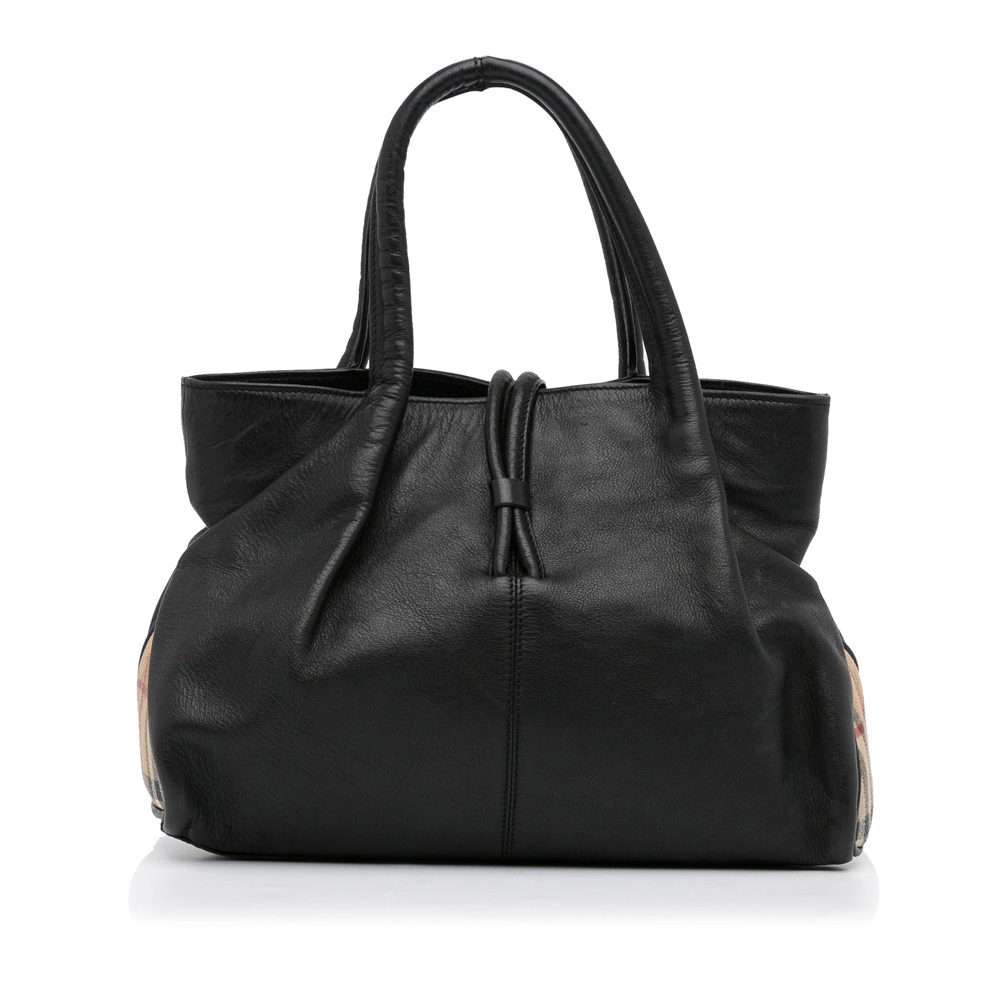 Black Burberry Calf Leather Tote