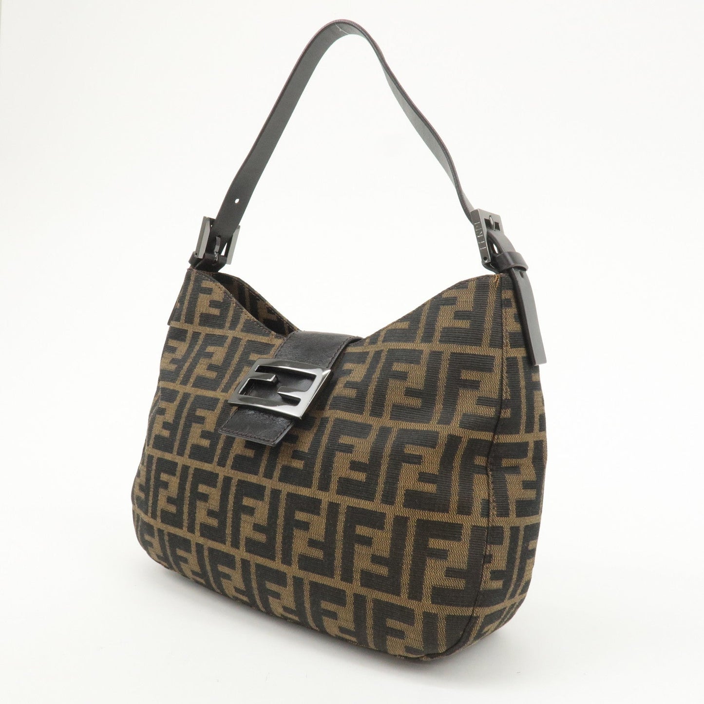 FENDI Zucca Canvas Leather One Shoulder Bag 8BR182