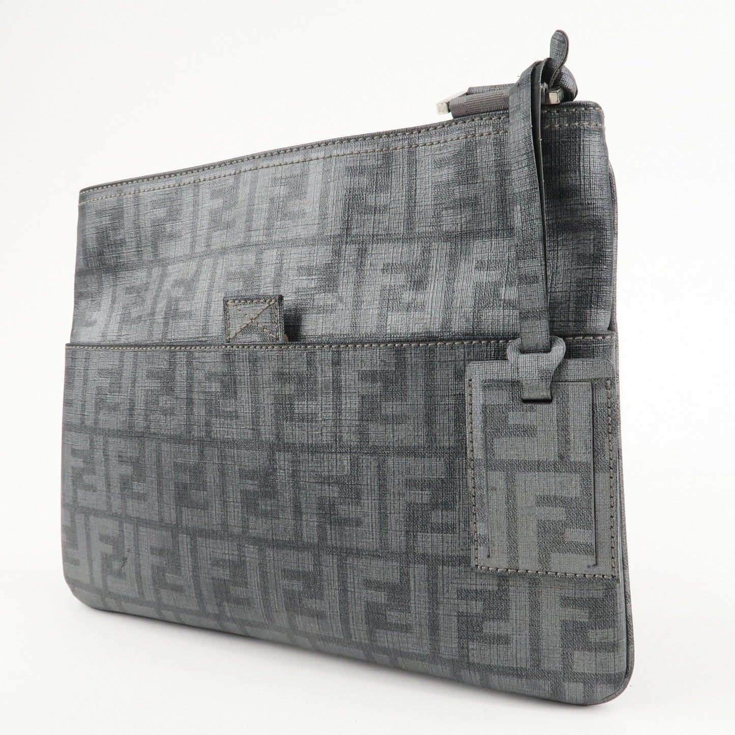 FENDI Zucca PVC Crossbody Bag Shoulder Bag Gray 7VA247