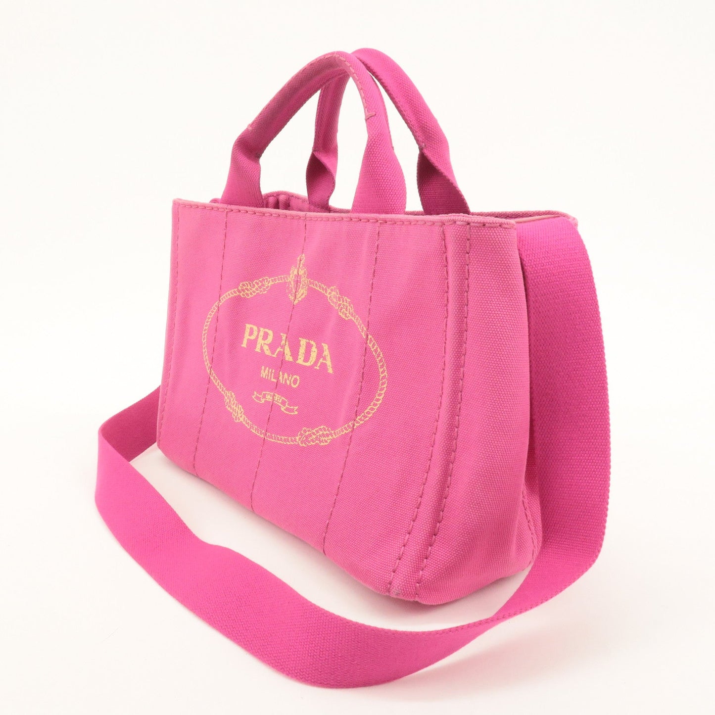 PRADA Canapa Mini Canvas 2Way Hand Shoulder Bag Pink B2439G