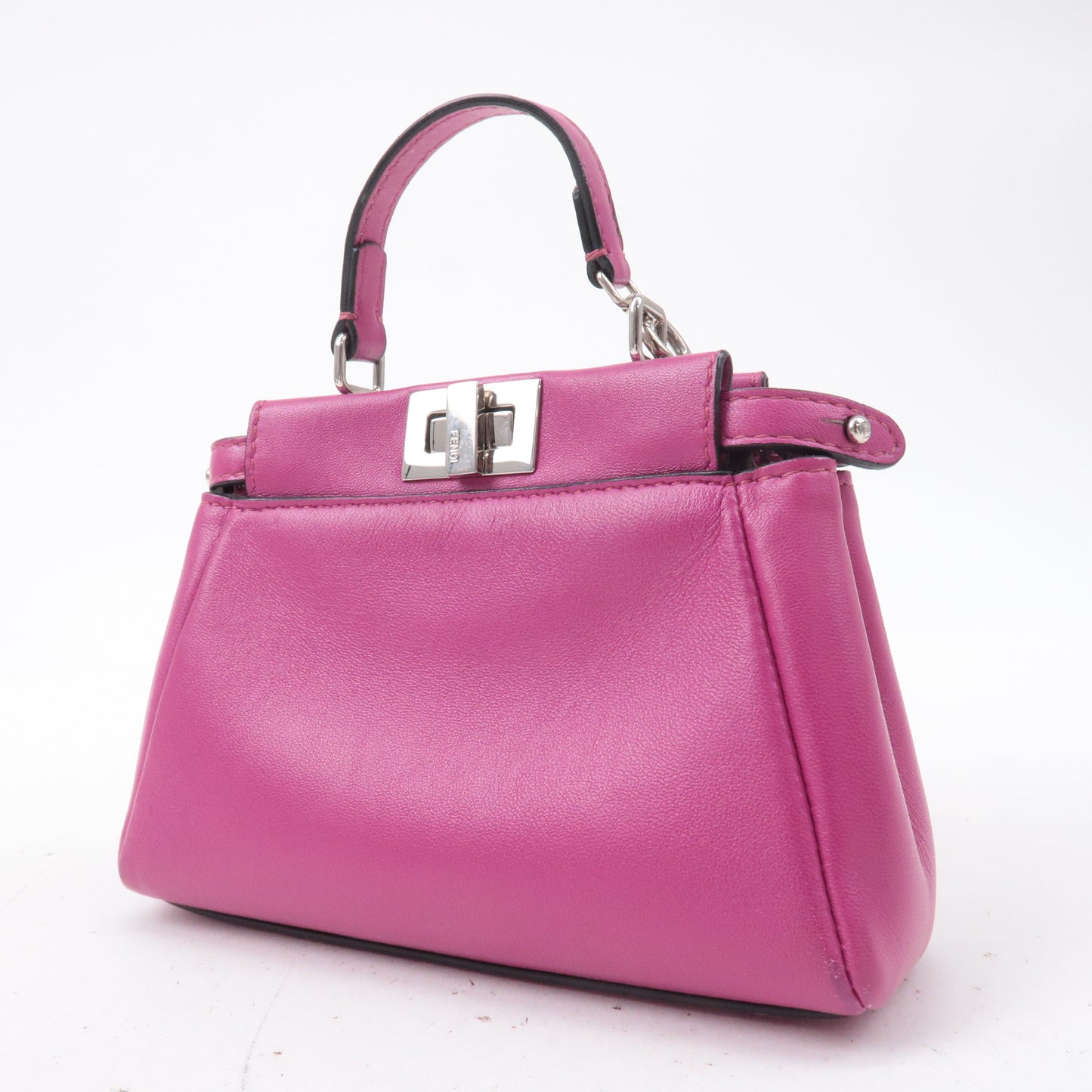 FENDI Leather Micro Peekaboo 2Way Bag Hand Bag Pink 8M0355