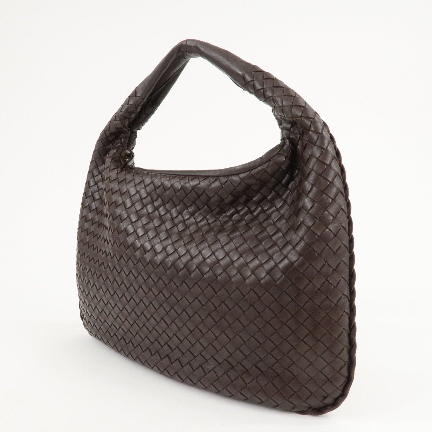 BOTTEGA VENETA Hobo Intrecciato Leather Shoulder Bag Brown 115653