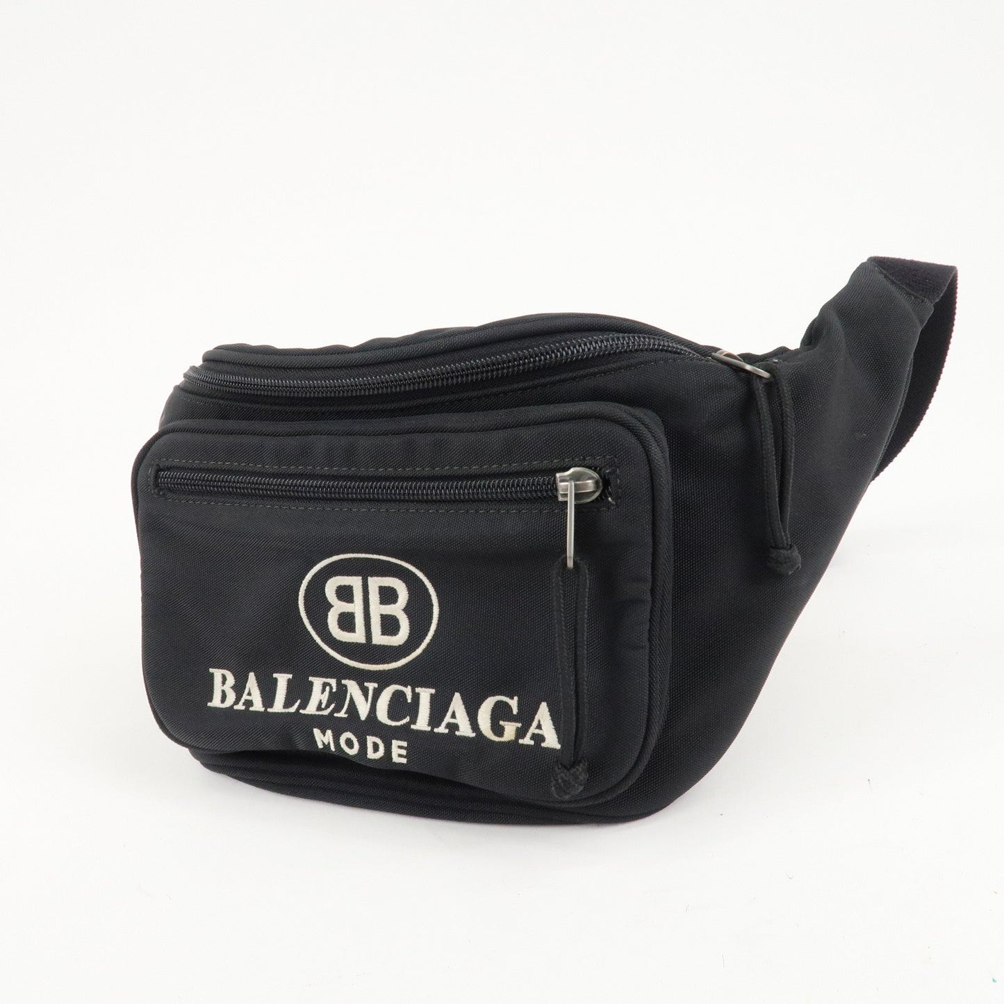 BALENCIAGA Explorer Nylon Waist Bag Adjustable Strap Black 482389