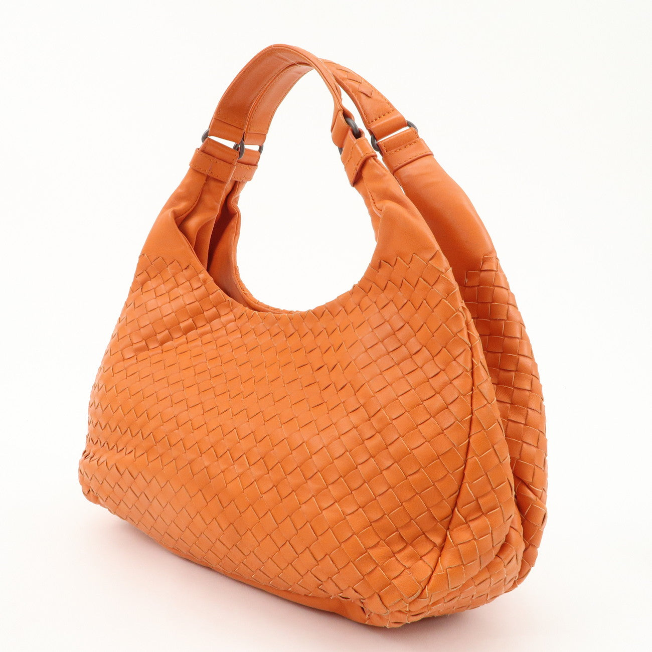 BOTTEGA VENETA Intrecciato Leather Shoulder Bag Orange 125787