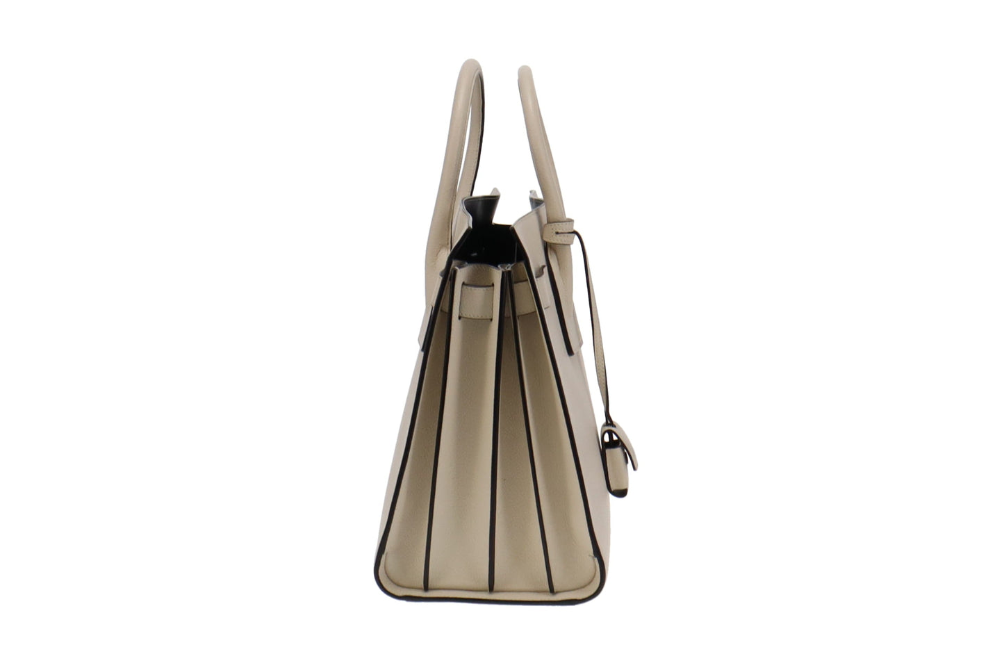 Saint Laurent Cream Grained Leather Leather Small Sac De Jour