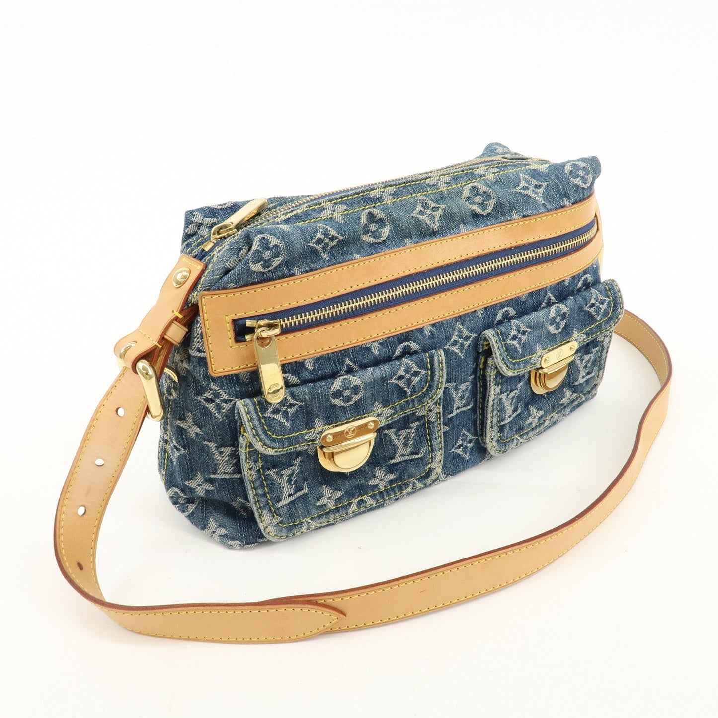 Louis Vuitton Monogram Denim Baggy PM Shoulder Bag Blue M95049