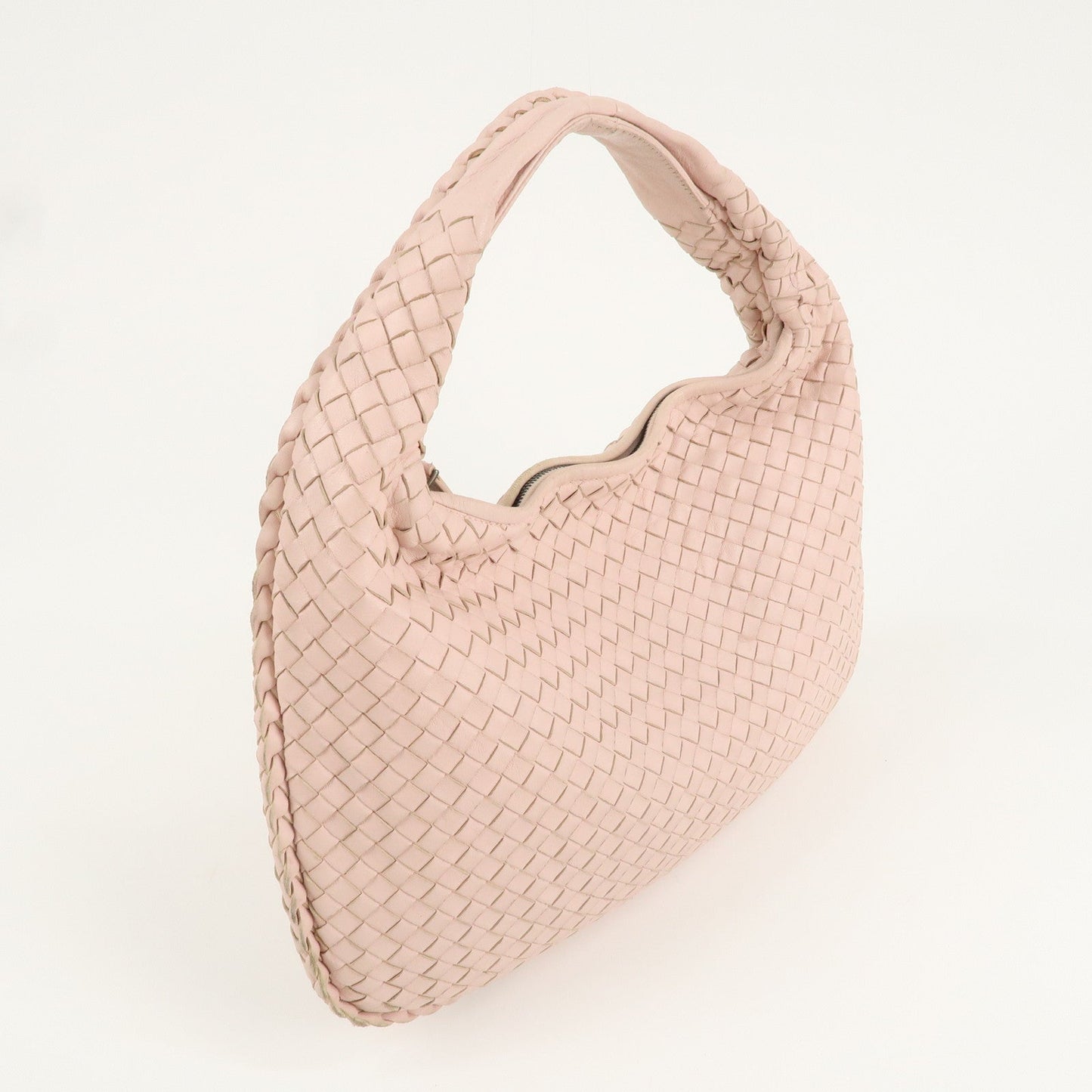 BOTTEGA VENETA Intrecciato Leather Shoulder Bag Pink 115653